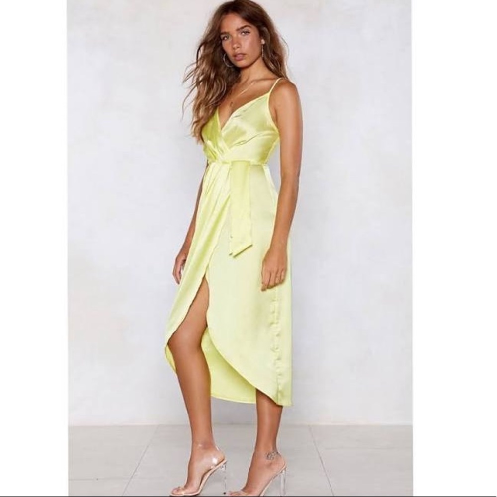 Nasty Gal Yellow Sleek Dress